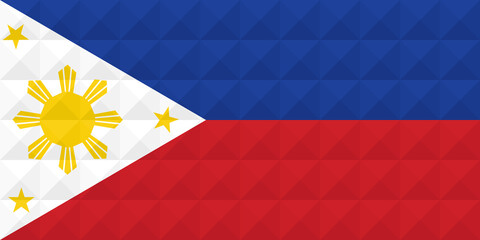 Artistic flag of Philippines with 3d geometric wave concept art design. Correct Proportion. No opacity effect. Eps (vector) and JPEG (high resolution) format in zip file.