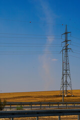 A small sand stream rises into the air and forms a tornado
