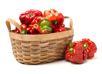 fresh red pepper on a white background
