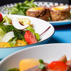 Spinach salads with strawberries, cheese and coconut chips. Delicious summer salad recipes