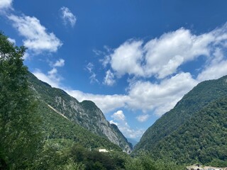mountains and clouds