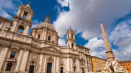 Piazza Navona square wonderful baroque monuments in Rome