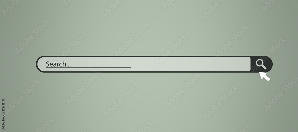 Aufkleber Creative website search bar on gray background. Internet and browse concept. 3D Rendering.