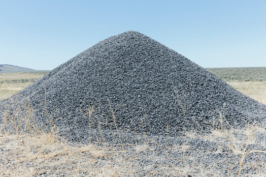 Gravel piles used for construction and road maintenance