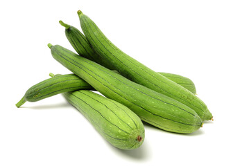fresh loofah on the white background 