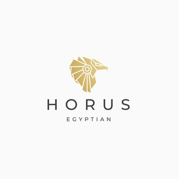 Horus egyptian god logo icon design template. elegant luxury gold flat vector