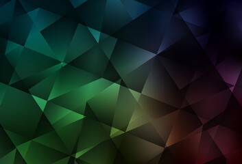Obraz premium Dark Green vector shining triangular background.