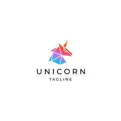 Unicorn logo icon design template flat vector © SachyStd