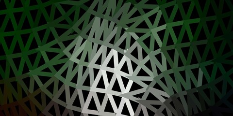 Dark green vector triangle mosaic wallpaper.