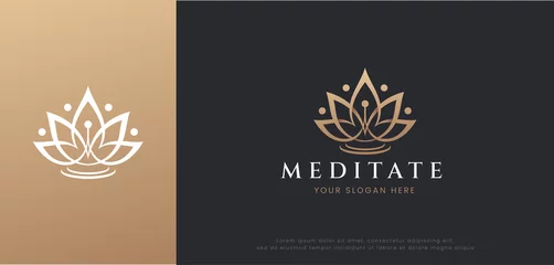 Keuken spatwand met foto beauty spa lotus flower logo design © Shiji1