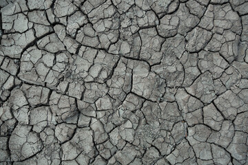 Dried earth as a result of climate change, global warming consequences. Background for a concept of climate change.