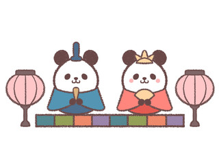 パンダのひな祭りの人形