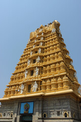 Chamundeshwari Temple on top of Chamundi Hills Mysore, Karnataka, India. Deity Chamundi is the fierce form of Shakti. 