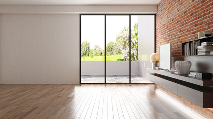 Illustration 3D rendering large luxury modern bright interiors Living room mockup computer digitally generated image