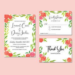 Obraz premium invitation card with watercolor flowers