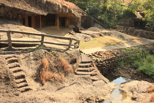 Kanheri Caves facade, Sanjay Gandhi National Park, Mumbai, India