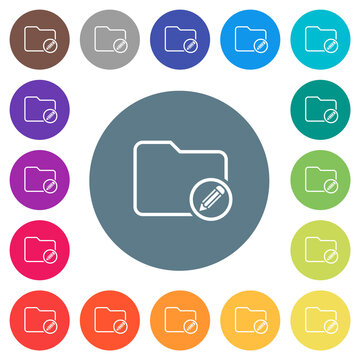Edit directory flat white icons on round color backgrounds
