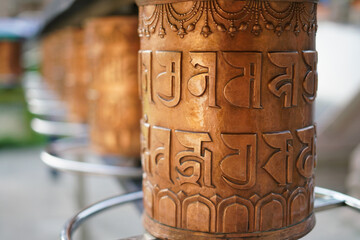 Tibetan Prayer Wheels at Sarnath, Varanasi, Uttar Pradesh, India