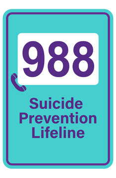 988 Graphic With A Suicide Prevention Phone As A Motif