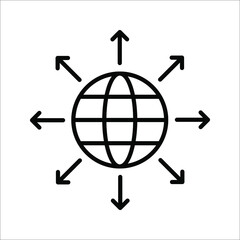 Global networking icon vector illustration on white background. color editable. eps 10