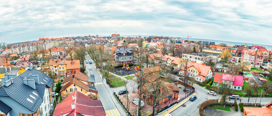 A wide urban panorama of Zelenogradsk, Kaliningrad region, Russia