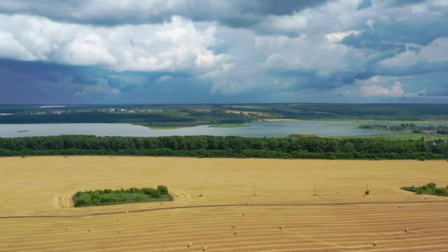 Panorama of the Berd river. Russia, the vicinity of the city of Novosibirsk and Berdsk.
