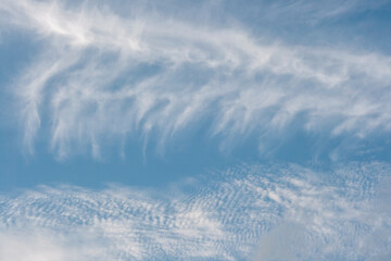 Cirrus and cirrocumulus clouds - obrazy, fototapety, plakaty