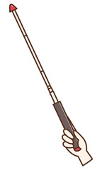 指示棒を持っている手