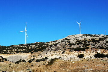 wind turbine on a mountain