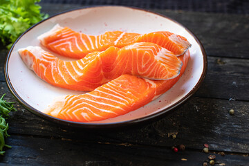 salmon raw fish seafood diet meal snack copy space food background diet food