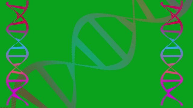 Virtual Dna Molecule on green screen
