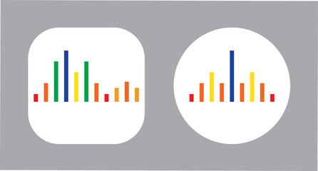 Two Icons Design with Waves of the equalizer. EQ Vector Illustration. Voice Memo Recorder Icon.