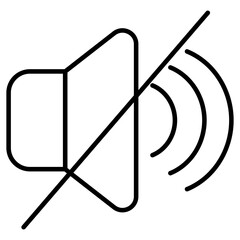 An icon design of no volume or mute