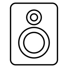 A linear design icon of sound speaker, woofer