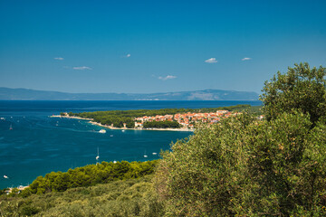 Panorama view Cres town in Croatia
