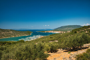Fototapeta na wymiar Panorama view Cres town in Croatia