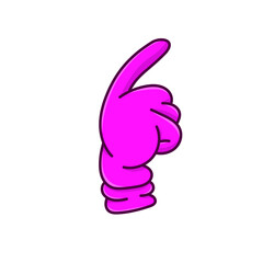 Pink hand gloves isolated illustration vector on white background. purple glove outline cartoon style