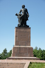Russia. Leningrad region, Vyborg. Monument to the Russian Emperor Peter the Great.