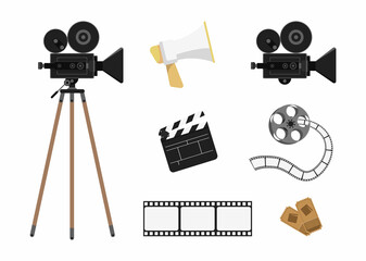 Movie industry elements set - obrazy, fototapety, plakaty