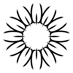 Vintage decorative black frame, stylized sun rays element. Jpeg retro design pattern illustration