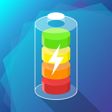 Battery icon Concept on blue background Illustration vector
