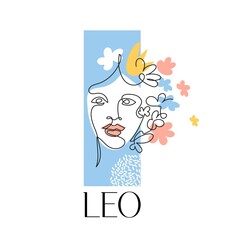 Zodiac sign Leo. The symbol of the astrological horoscope. Vector illustration.