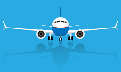 Naklejka na ściany i meble Airplane view of a flying aircraft illustration vector