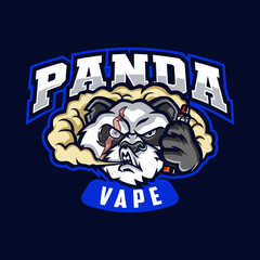 Panda Vape mascot logo illustration