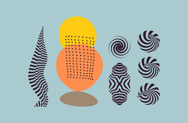 Abstract striped elements with rotation effect. Vector illustration for brochure, annual report, magazine, poster, presentation, flyer and banner.