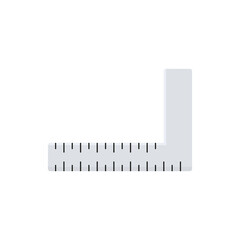 Engineer corner ruler icon. Measure work tool. Vector isolated on white	