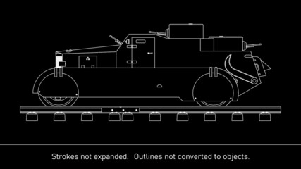 Armored car rails BAD-1 - USSR - WW2. Side view.
