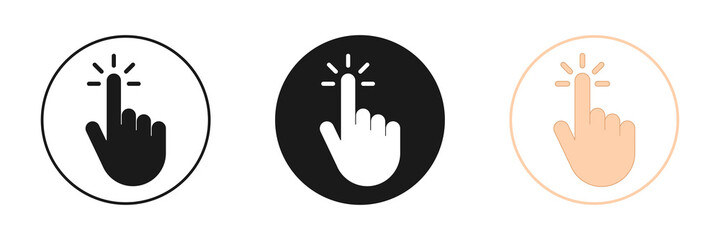 Computer mouse cursor pointer icons set. Hand cursor icons set. Web design.