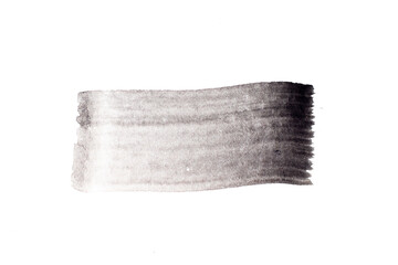 Black color watercolor handdrawing as square line brush on white paper background