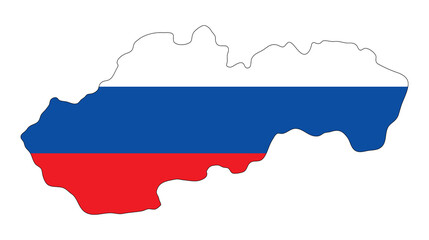 Slovakia Color flag map. Vector illustration of national symbol. Graphic design of patriotic element